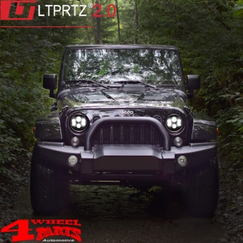 LED Scheinwerfer Black von LTPRTZ Jeep CJ + Wrangler TJ JK 55-18