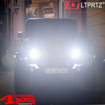 LED Scheinwerfer Black von LTPRTZ Jeep CJ + Wrangler TJ JK 55-18