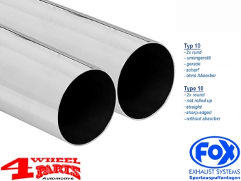 Sportauspuff Sidepipe Ausgang links 2x Ø 76mm Edelstahl mit TÜV L200 KAOT Doppelkabine Bj. 06-16 4-Türer