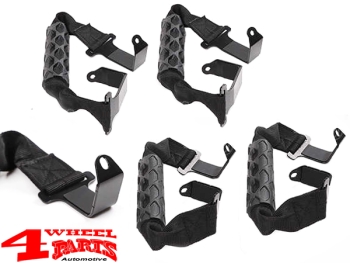 Grab Handles Pair Black 4WP Sport Bar Front + Rear Wrangler JL JT 18-24