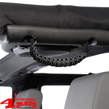 Grab Handles Pair Black Rear Side or Front A-Pillar Paracord JK 07-18