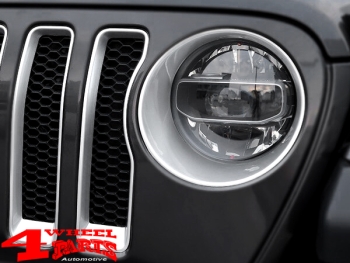 Headlight Trim Bezels silver Jeep Wrangler JL JT 18-24