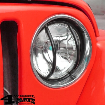 Head Light Guard Set Black Jeep Wrangler TJ year 97-06