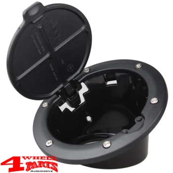 Gas Hatch Cover Aluminum Black Wrangler JK year 07-18