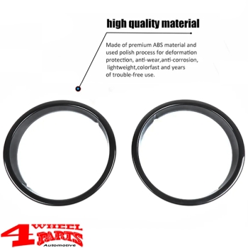 Headlight Trim Bezels in Black Wrangler TJ year 97-06