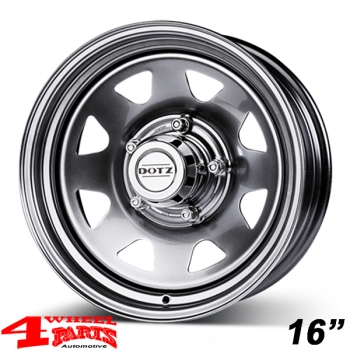 Stahlfelge Dotz Dakar 7x16 ET +13 mit TÜV Wrangler TJ 97-06