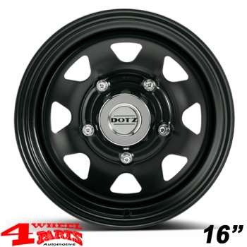 Stahlfelge Dotz Extreme Dark 8x16 ET -20 Wrangler + Cherokee 84-06