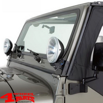Windshield Light Brackets Black Jeep CJ + Wrangler YJ year 76-95
