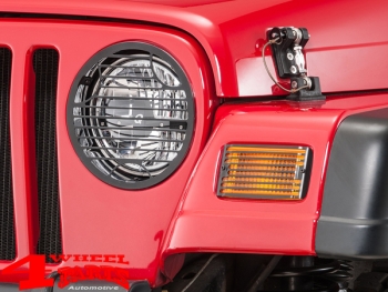 Head Light + Taillight Guard Set Black Wrangler TJ year 97-06