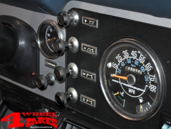 Armaturenbrett Zugschalterknöpfe Aluminium schwarz CJ 76-86