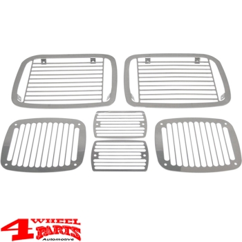Lampenschutzgitter Edelstahl Set 6-teilig Wrangler YJ Bj. 87-95