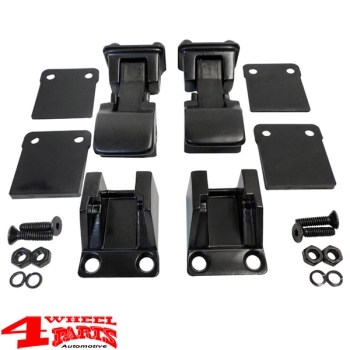 Hood Catch Set Black Stainless Steel TJ Style CJ + YJ year 55-95