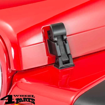 Hood Catch Set Black Stainless Steel TJ Style CJ + YJ year 55-95