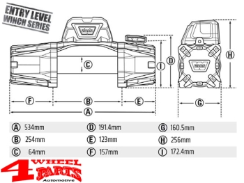 Seilwinde WARN EVO 8-S 3629kg 12V mit Synthetik Seil