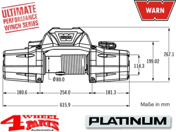Seilwinde WARN ZEON 10-S PLATINUM 4536kg 12V Funkbedienung mit Synthetik Seil
