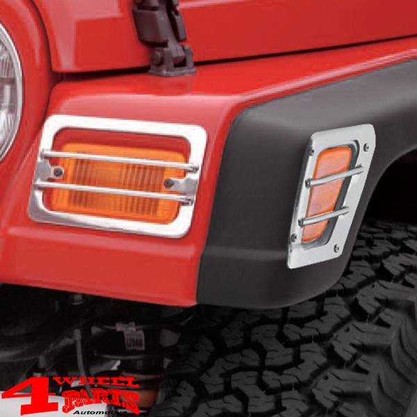 Front Side Marker & Parking Light Set Stainless Steel Jeep Wrangler TJ year  97-06 | 4 Wheel Parts