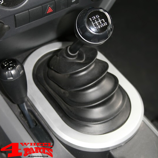 Silver Brushed Manual Transmission Shift Bezel Jeep Wrangler JK year 07-10  | 4 Wheel Parts