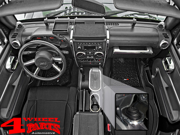 Chrome Interior Trim Kit Jeep Wrangler JK year 07-10 2-doors Manual  Transmission | 4 Wheel Parts
