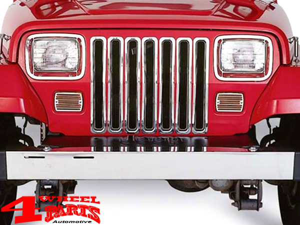 Insert Grill Screen ABS Plastic Chrome Jeep Wrangler YJ year 87-95 | 4  Wheel Parts