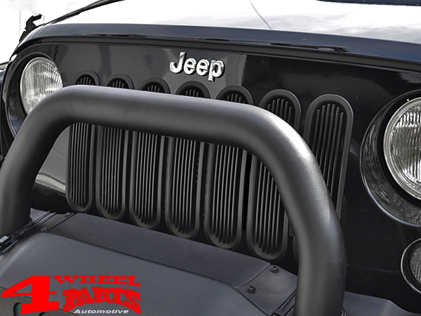 Insert Grill Screen Mesh Gloss Black Aluminum Jeep Wrangler JK year 07-18 |  4 Wheel Parts