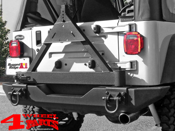 HD Tire Carrier Mount for XHD Rear Bumper Jeep CJ + Wrangler YJ + TJ year  76-06 | 4 Wheel Parts