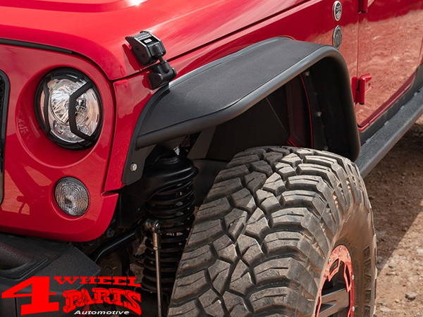 Kotflügelverbreiterung Stahl Flat Fender Style Paar vorne Jeep Wrangler JK  + Unlimited Bj. 07-18