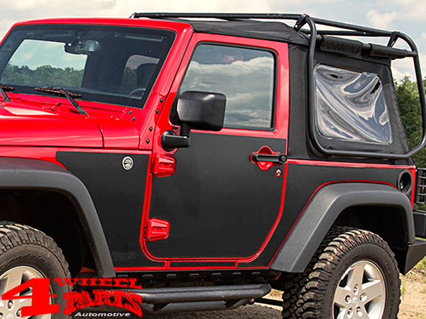 Body Protection Panels magnetic smooth Black Jeep Wrangler JK year 07-18  2-doors | 4 Wheel Parts