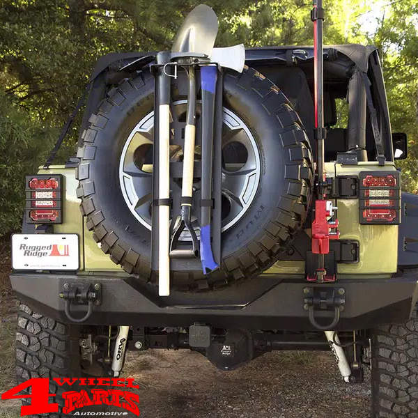 Off Road Spare Tire Tool Rack System Jeep CJ + Wrangler YJ TJ JK