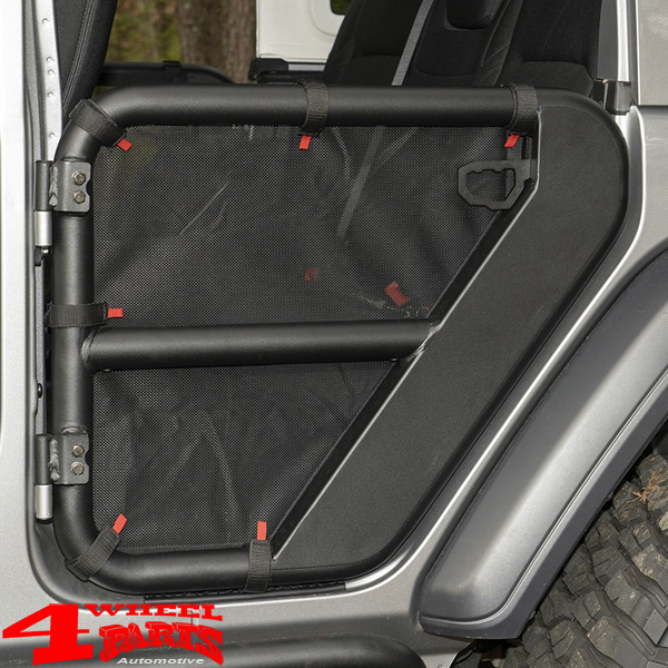 Fortis Half Doors Rear Element Tube Cargo Net Covers Jeep Wrangler JL  Unlimited year 18-23 + Gladiator JT year 19-23 4-doors | 4 Wheel Parts