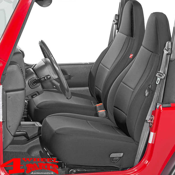 Seat Cover Set Black Neoprene Front and Rear Jeep Wrangler TJ year 97-02 |  4 Wheel Parts