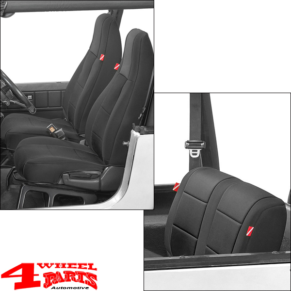 Sitzbezüge und Rücksitzbankbezug Set vorne und hinten schwarz Neopren Jeep  Wrangler YJ Bj. 92-95