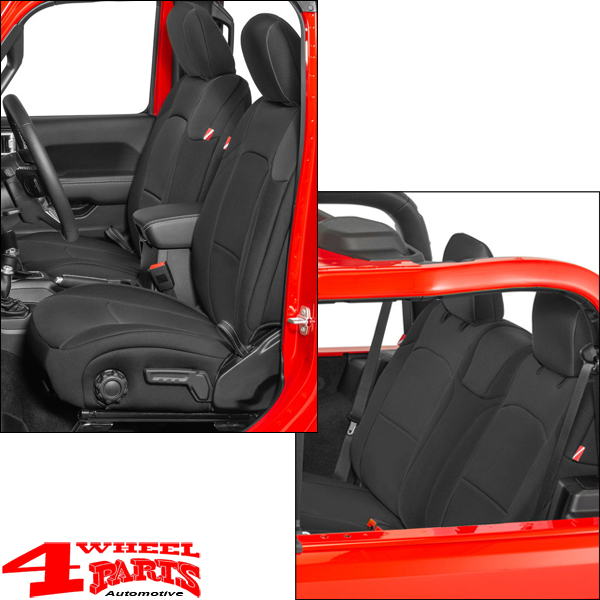 Seat Cover Set Black Neoprene Front and Rear Jeep Wrangler JL year 18-23  2-doors | 4 Wheel Parts