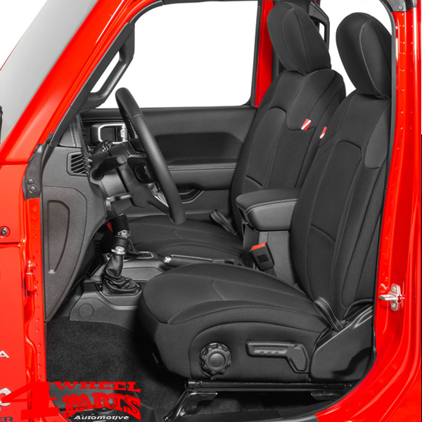 Seat Cover Set Black Neoprene Front and Rear Jeep Wrangler JL year 18-23  2-doors | 4 Wheel Parts