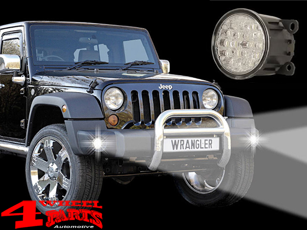 Recessed LED daytime running lights without Dimming function Jeep Wrangler  JK year 07-18 | 4 Wheel Parts