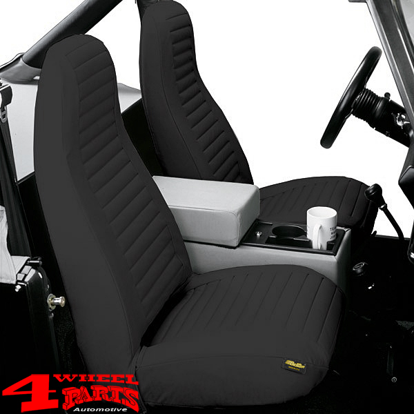 Seat Covers Pair vinyl fabric Front Black Denim Bestop Jeep Wrangler YJ  year 92-94 | 4 Wheel Parts