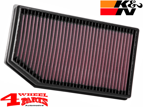 K&N Luftfilter auswaschbarer Textil Sportluftfilter Jeep Wrangler JL Bj.  18-23 mit 2,2 L CRD Diesel + 2,0 L T-GDI+ 4xe Plug-in-Hybrid + Gladiator JT  Bj. 19-23 mit 3,6 L V6 Benziner