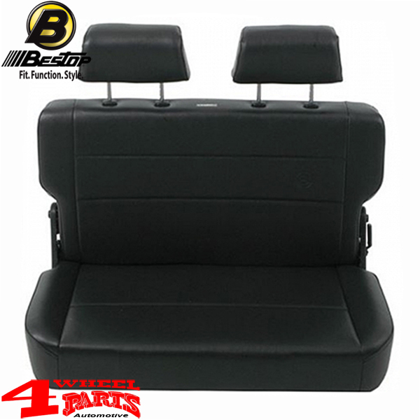 Rear Seat & Seat Bench incl. Head Rests Black Crush Bestop Jeep CJ +  Wrangler YJ year 55-95 | 4 Wheel Parts