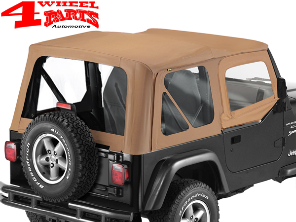 Replacement Soft Top with Door Skins and with clear windows Spice Denim  Jeep Wrangler TJ year 97-02