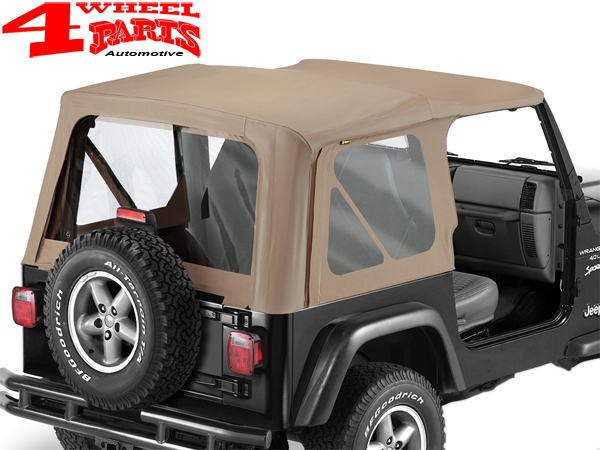 Replacement Soft Top Dark Tan Denim Bestop Jeep Wrangler TJ year 97-02