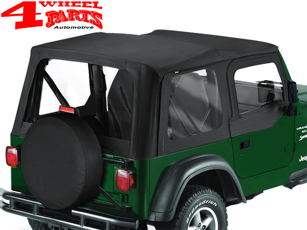 Replacement Soft Top with Door Skins and with clear windows Black Diamond  Bestop Jeep Wrangler TJ year 03-06 | 4 Wheel Parts