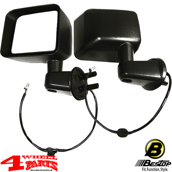 Mirror Set Sidemirrors power mirrors Black powder coated Jeep Wrangler JK  year 11-13 | 4 Wheel Parts