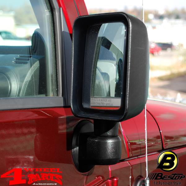 Mirror Set Sidemirrors power mirrors Black powder coated Jeep Wrangler JK  year 11-13 | 4 Wheel Parts