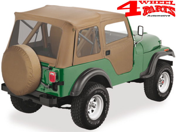 Soft Top incl. 2 pce. Soft Doors Tan Denim Jeep year 76-83 | 4 Wheel Parts