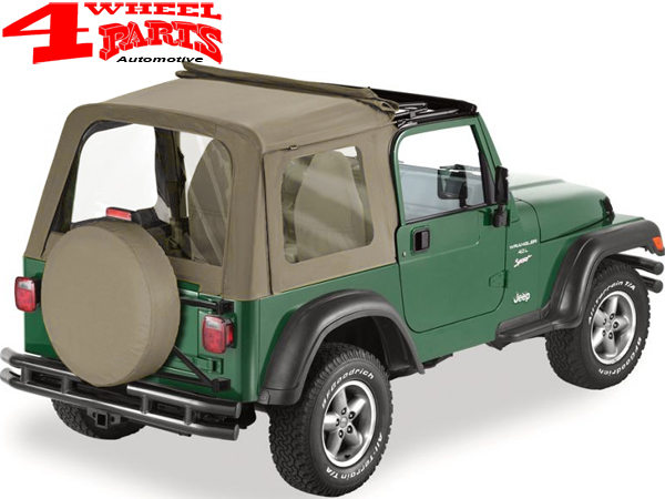 Supertop Sunrider Soft Top Dark Tan Denim Jeep Wrangler TJ year 97-02 | 4  Wheel Parts