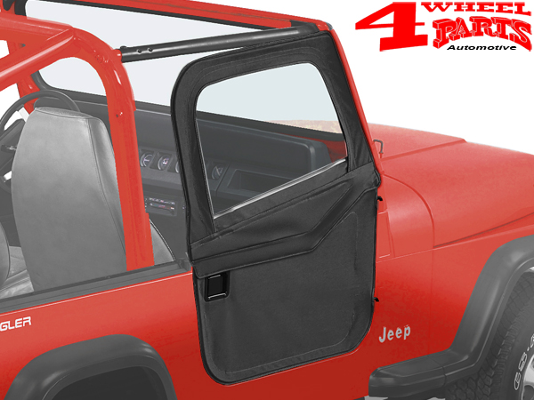 2-Piece Doors Pair Black Denim Bestop Jeep CJ + Wrangler YJ year 80-95 | 4  Wheel Parts