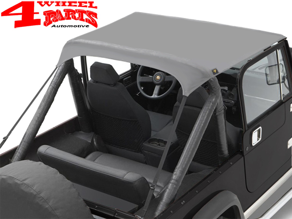 Bikini Top Traditional Gray Denim Bestop Jeep CJ7 + Wrangler YJ year 76-91  | 4 Wheel Parts