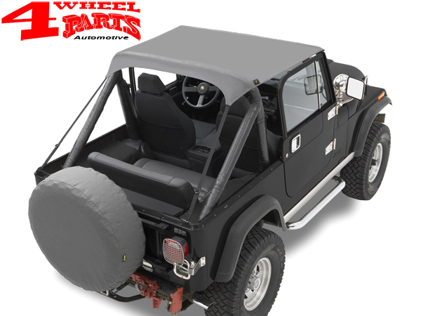 Bikini Top Traditional Gray Denim Bestop Jeep CJ7 + Wrangler YJ year 76-91  | 4 Wheel Parts