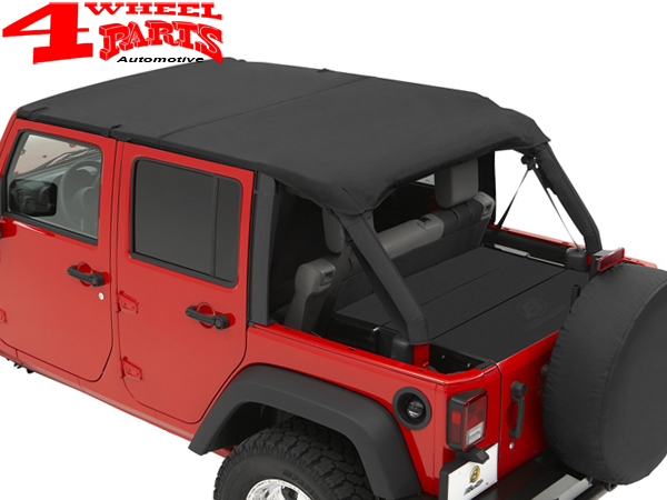 Safari Header Bikini Top Black Diamond Bestop Jeep Wrangler JK Unlimited  year 07-09 4-doors | 4 Wheel Parts