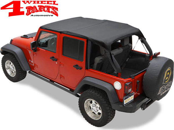 Safari Header Bikini Top Black Diamond Bestop Jeep Wrangler JK Unlimited  year 10-18 4-doors | 4 Wheel Parts