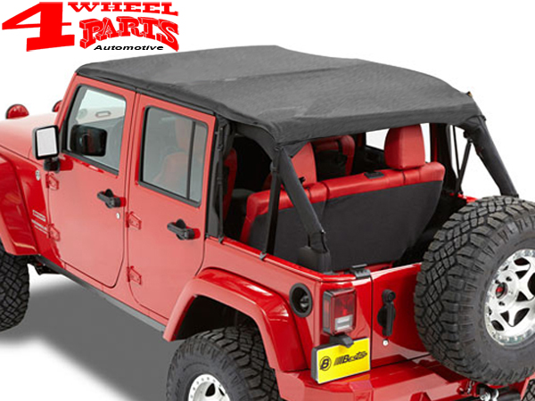 Safari Bikini Top Cable-Style Mesh Bestop Jeep Wrangler JK Unlimited year  10-18 4-doors | 4 Wheel Parts